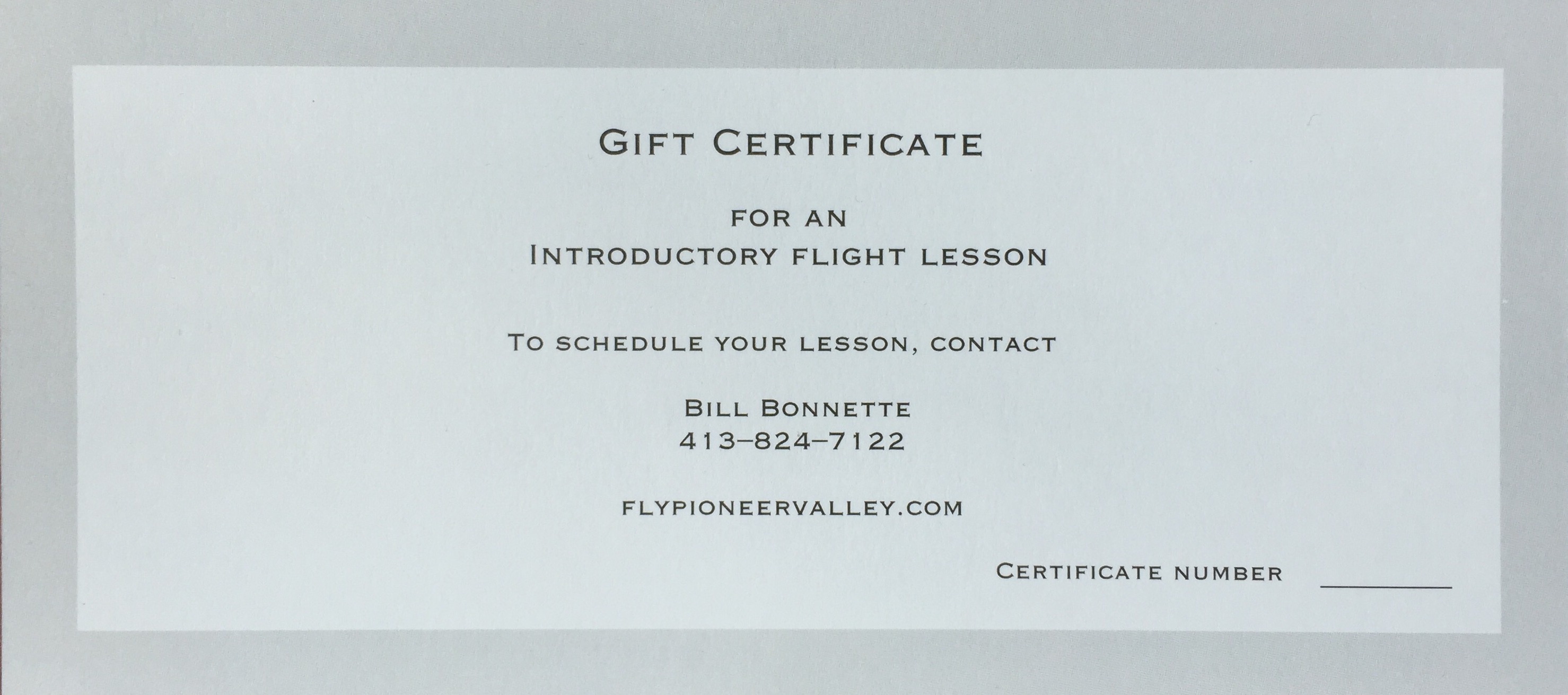 Princeton Flying School Gift Certificate - PRINCETON FLYING SCHOOL